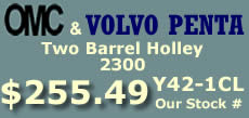Y42-1CL two barrel Holley 2300 marine carburetor with electric choke for Omc and Volvo Penta 4 cylinder engines