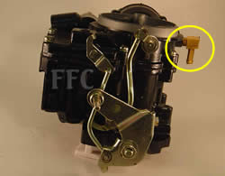 Picture of Y38-2A 2 barrel MerCruiser MerCarb marine carburetor with linkage bolted on shaft for carb numbers: 807504, 815396, 864940