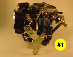 Picture of Y39-5AE 2 barrel Rochester 17086107 marine carburetor with most common throttle linkage